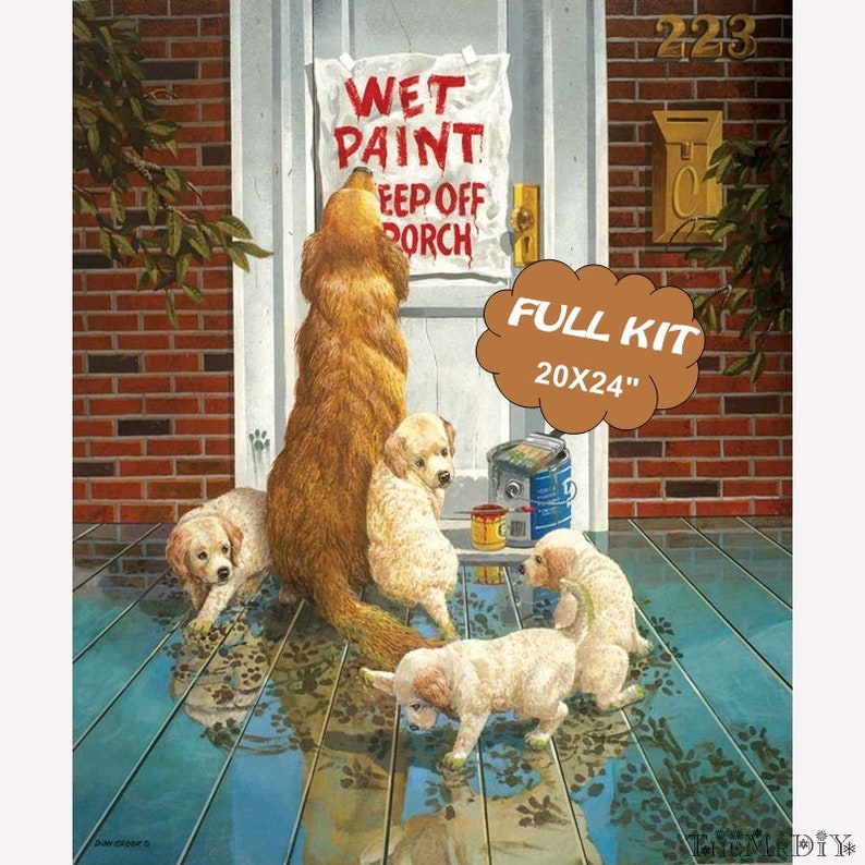 Tools Included Funny Dogs Painting Wall Art Diamond Embroidery \u2013 Relieve Pressure Crafts 5D Beginner Diamond Painting Full Drill Kit