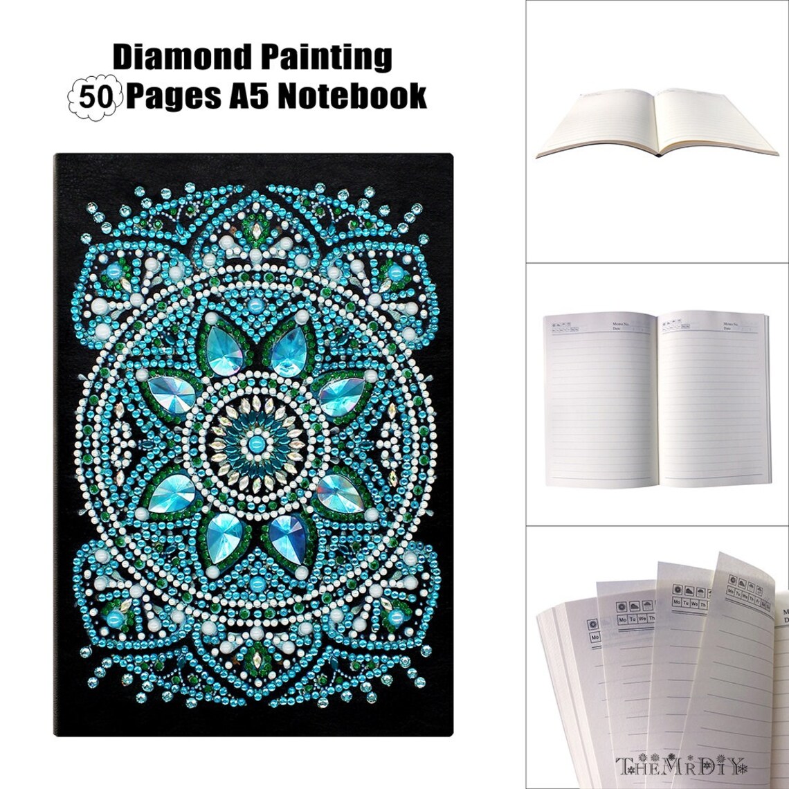 Beginner Diamond Painting Notebook Full Kit Diamond Mosaic Etsy