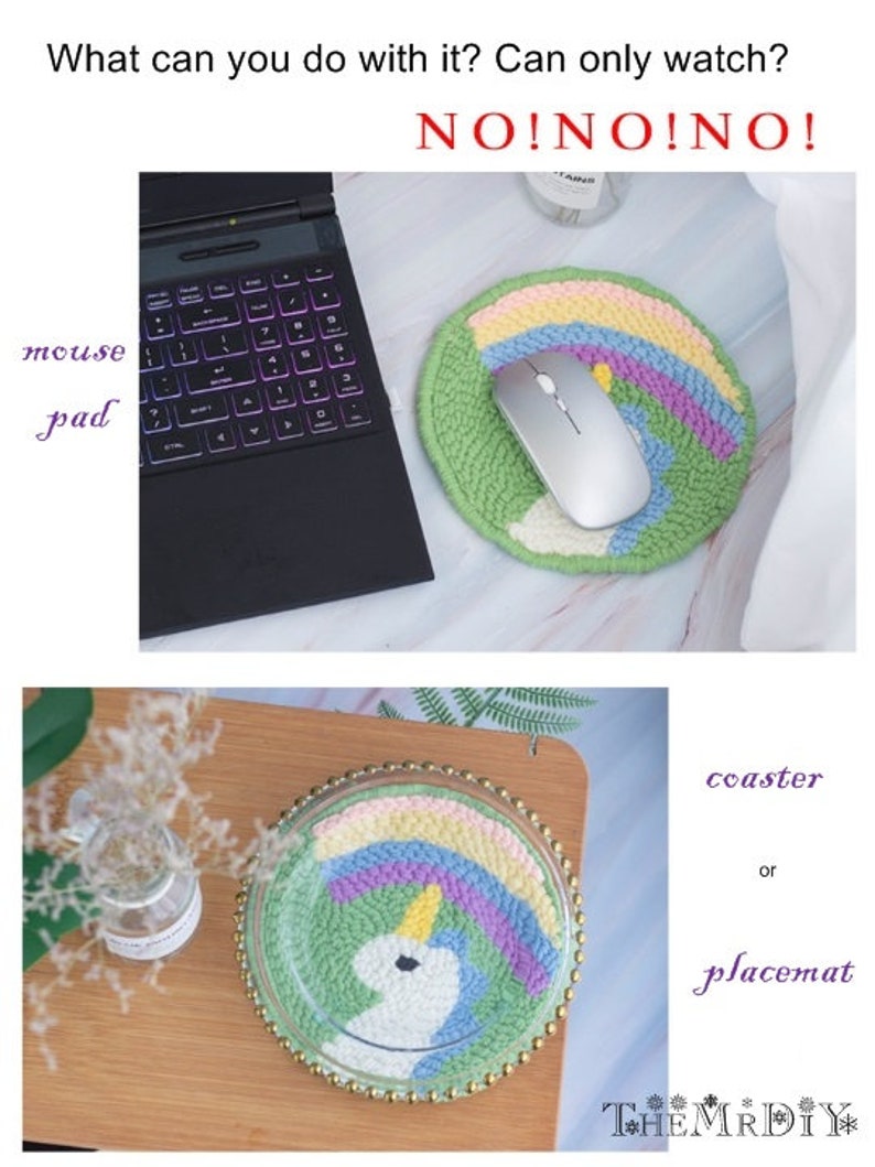 Starter Punch Embroidery Kit Loving Couple Beginner Punch needle kit DIY Embroidery Kit Free Unicorn Punch Needle Personalized Gift