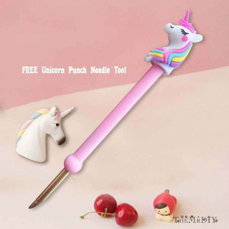 Starter Punch Embroidery Kit Loving Couple Beginner Punch needle kit DIY Embroidery Kit Free Unicorn Punch Needle Personalized Gift