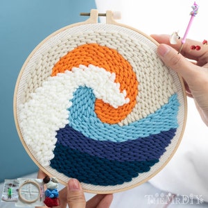 Starter Punch Embroidery Kit Loving Couple Beginner Punch needle kit DIY Embroidery Kit Free Unicorn Punch Needle Personalized Gift