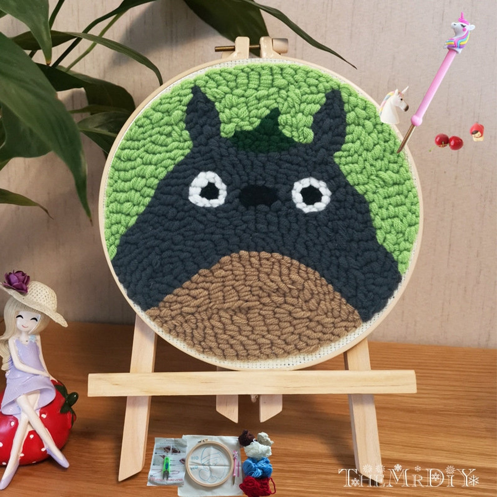 Totoro Punch Needle Kit for Beginner Free Unicorn Punch Etsy