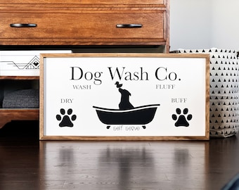 Dog Wash Co (señal de hora del baño de cachorros)