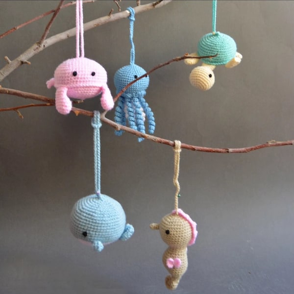 Baby Cot/Pram Toy - Sea Creatures