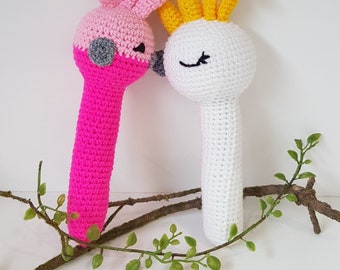 Baby Gift Set - Cockatoo and Pink Gala Strait Rattle