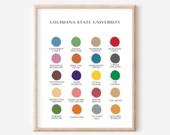 Louisiana State University Color Palette Print