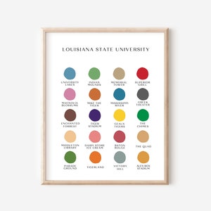 Louisiana State University Color Palette Print