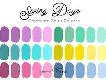Spring Days Procreate color palette, Procreate swatches file