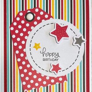 Handmade Happy Birthday Card with Stars