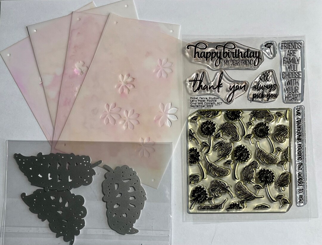 Lets Paper Pounce Picket Fencea Stamp Set Stencils and 3 Etsy