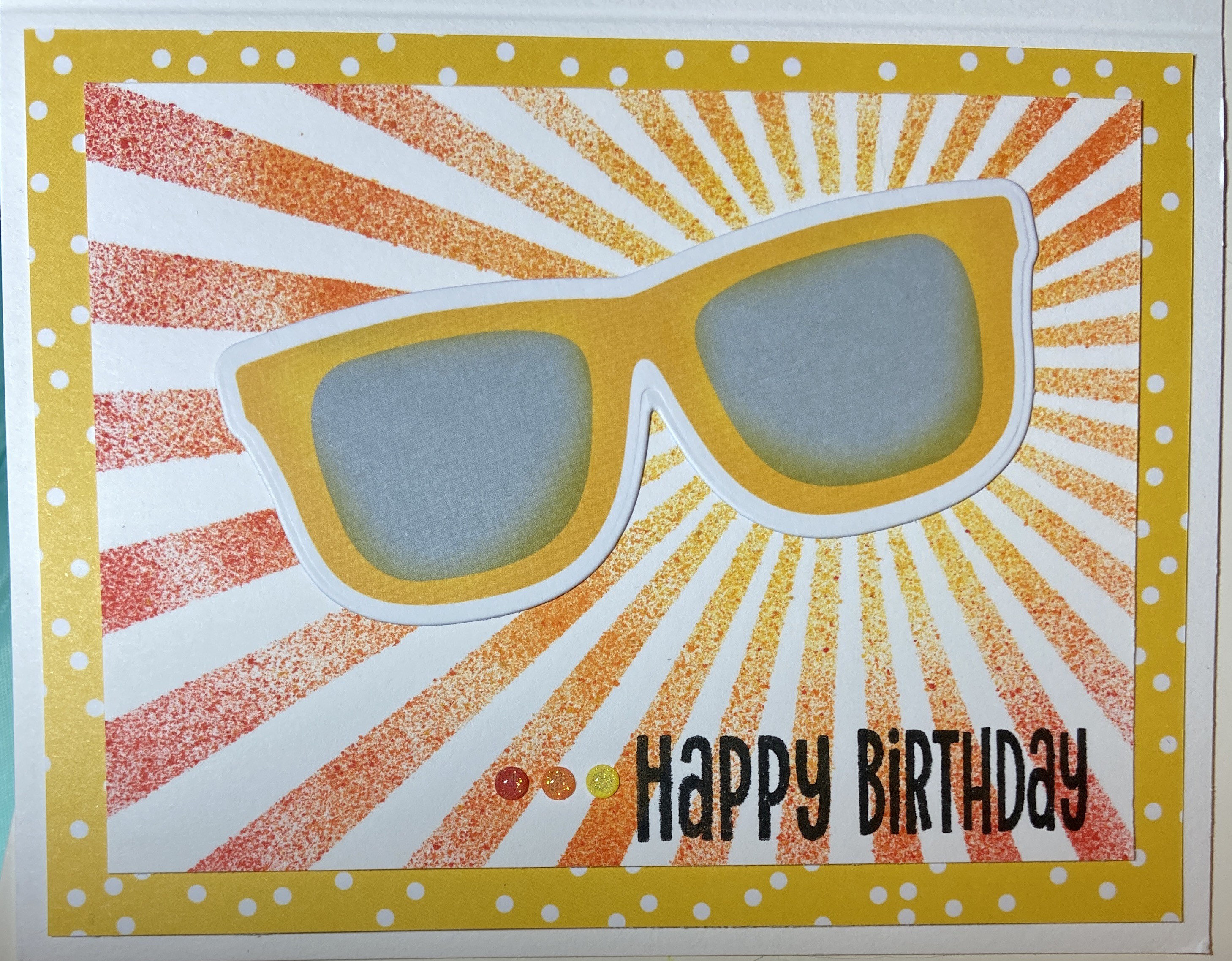 Handmade Happy Birthday With Sunglasses Card Etsy