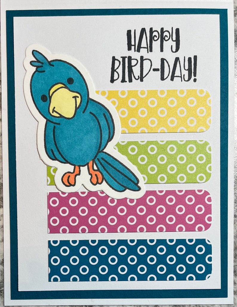 Handmade Happy Birthday Bird Card - Etsy