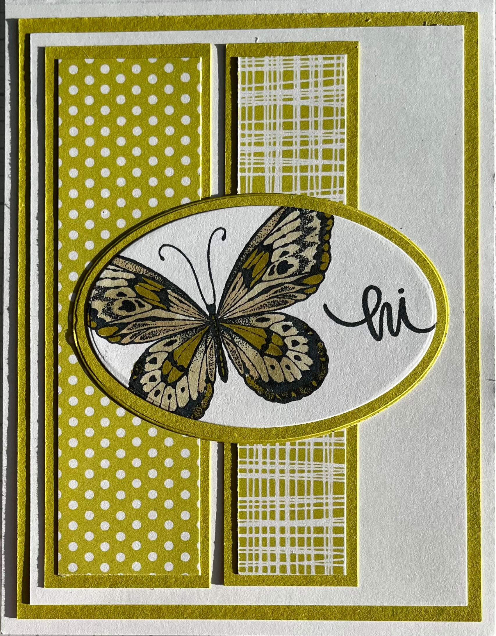 Handmade Hi Butterfly Card With Shades of Green - Etsy