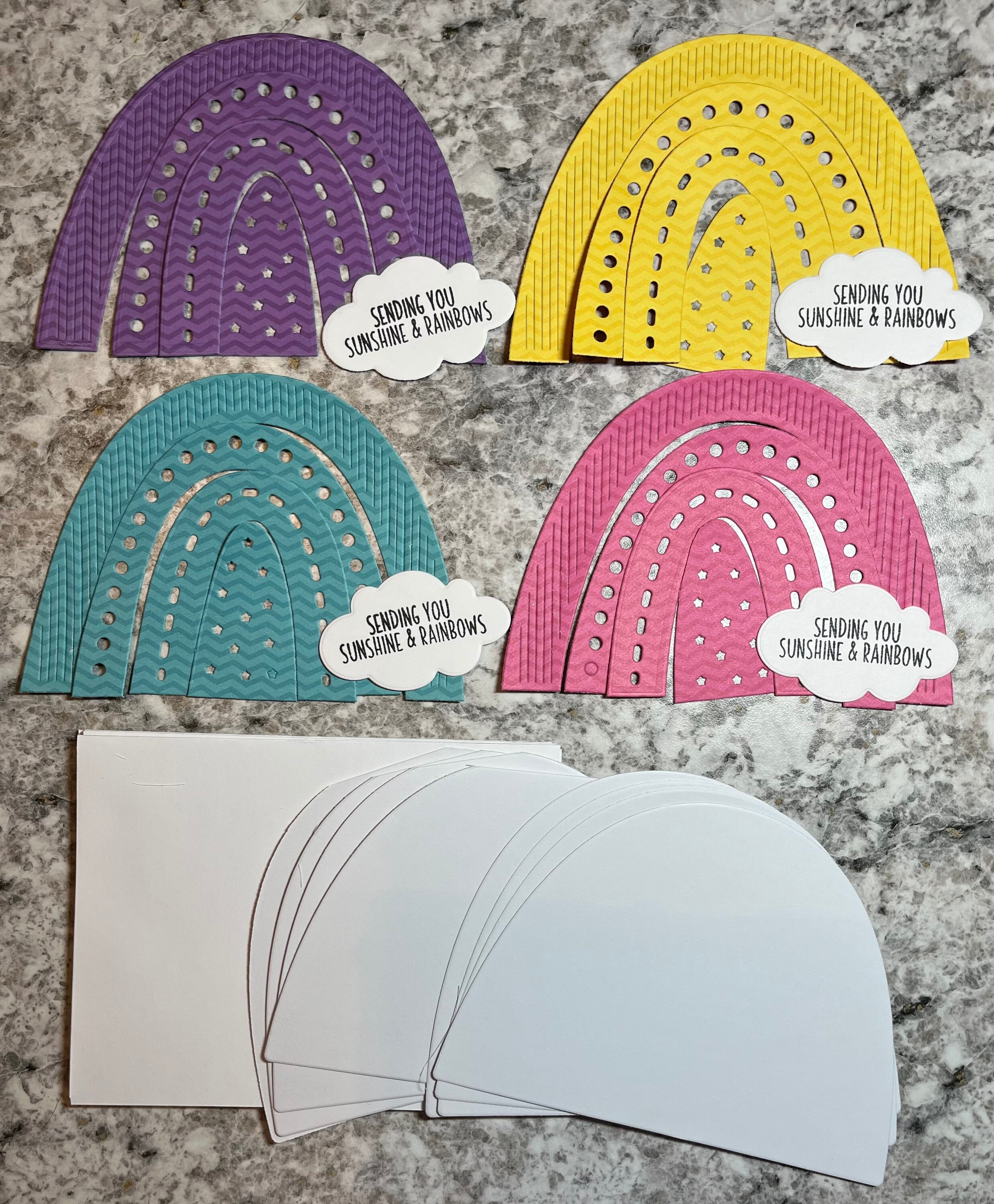 DIY Rainbow Shaped Card Kit Handmade Cards 4 Cards 4 Papers - Etsy