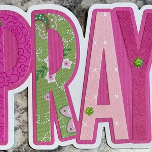 Handmade Pray Shaped Card pinks and greens papers may differ also available in red white and blue papers