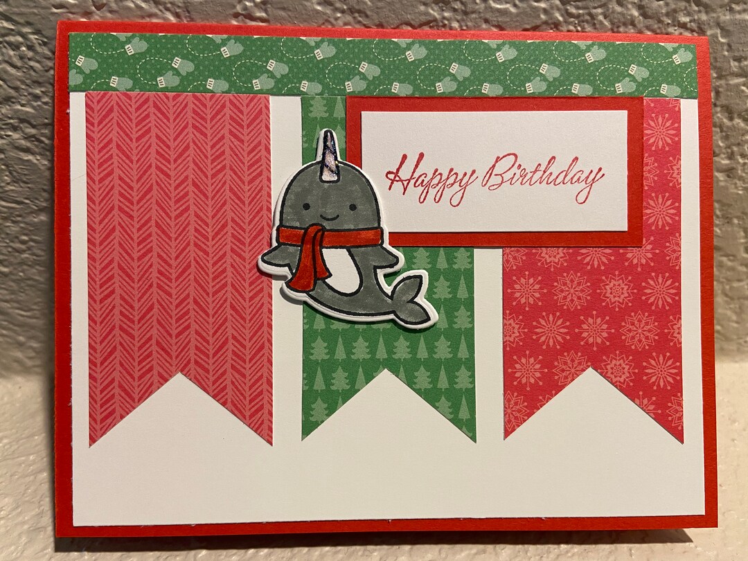 Handmade Happy Birthday Narwhal Card - Etsy