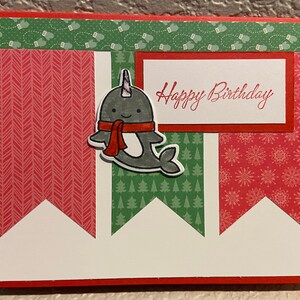Handmade Happy Birthday Narwhal Card