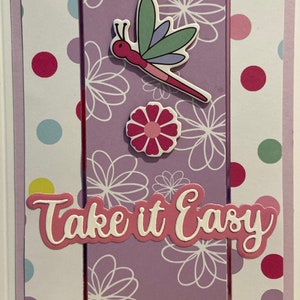Handmade Dragonfly Take It Easy Card