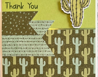 Handmade Cactus Thank You Card