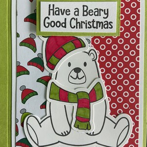 Handmade Polar Bear Winter Holiday Card