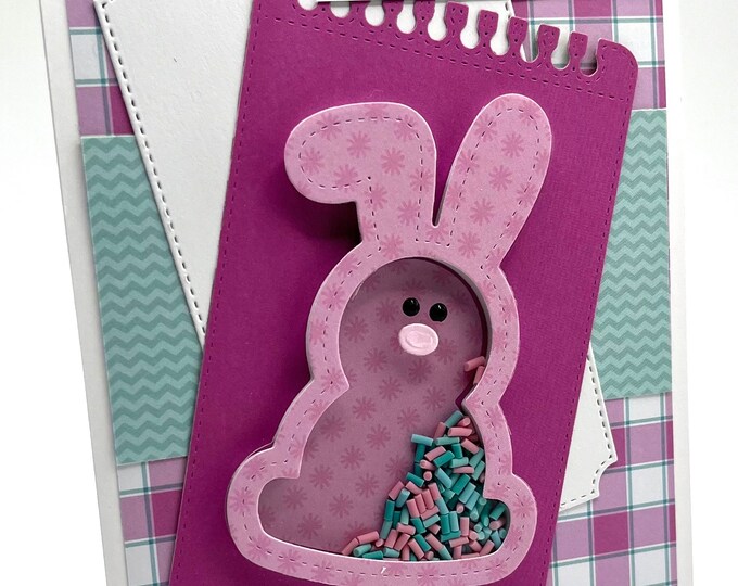Handmade Easter Bunny Shaker Card Hippity Hoppity Easter is on Its Way ...