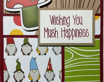 Handmade Wishing You Mush Happiness Mushroom Card