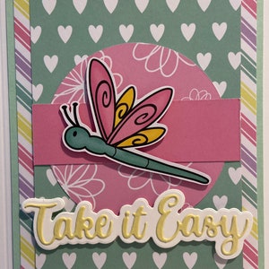 Handmade Dragonfly Take It Easy Card