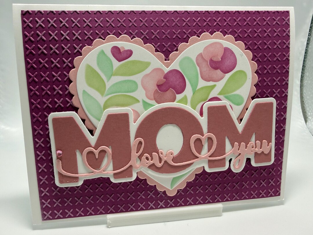 Handmade Mom I Love You Card With Flowers. Mother’s Day or Birthday - Etsy