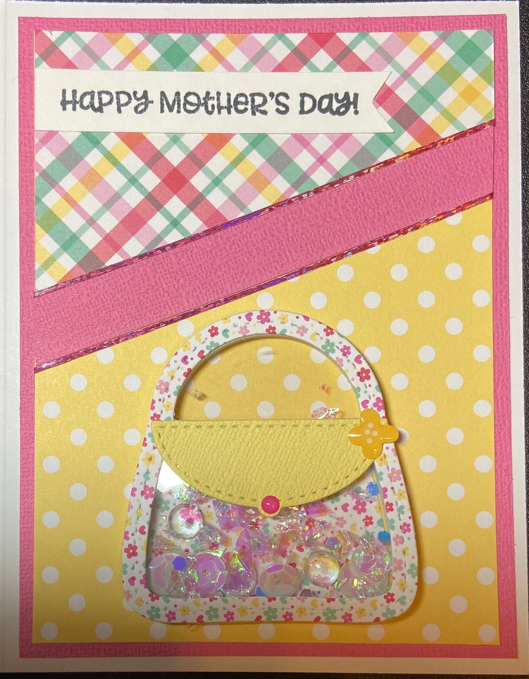 Handmade Mothers Day Purse Shaker Card Etsy