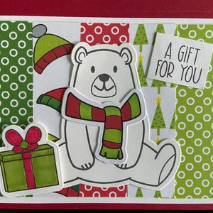 Handmade Polar Bear Winter Holiday Card