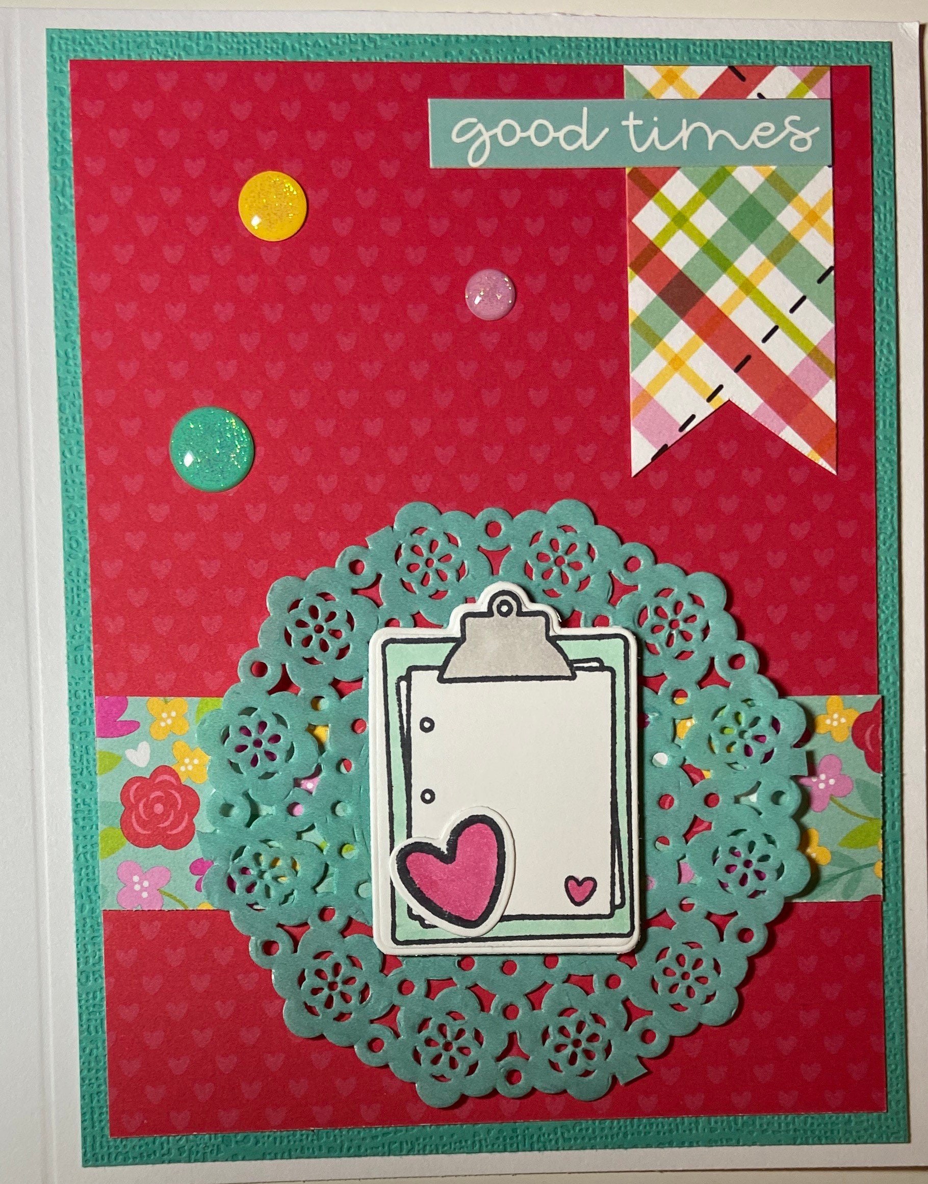 Handmade Good Times Card With Clipboard Etsy