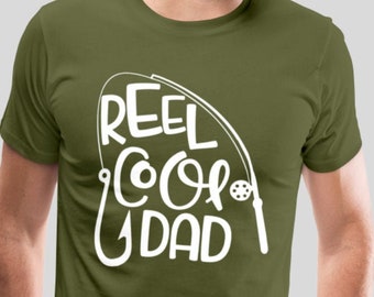 Reel Cool Dad Funny Fishing Premium Men's T-Shirt