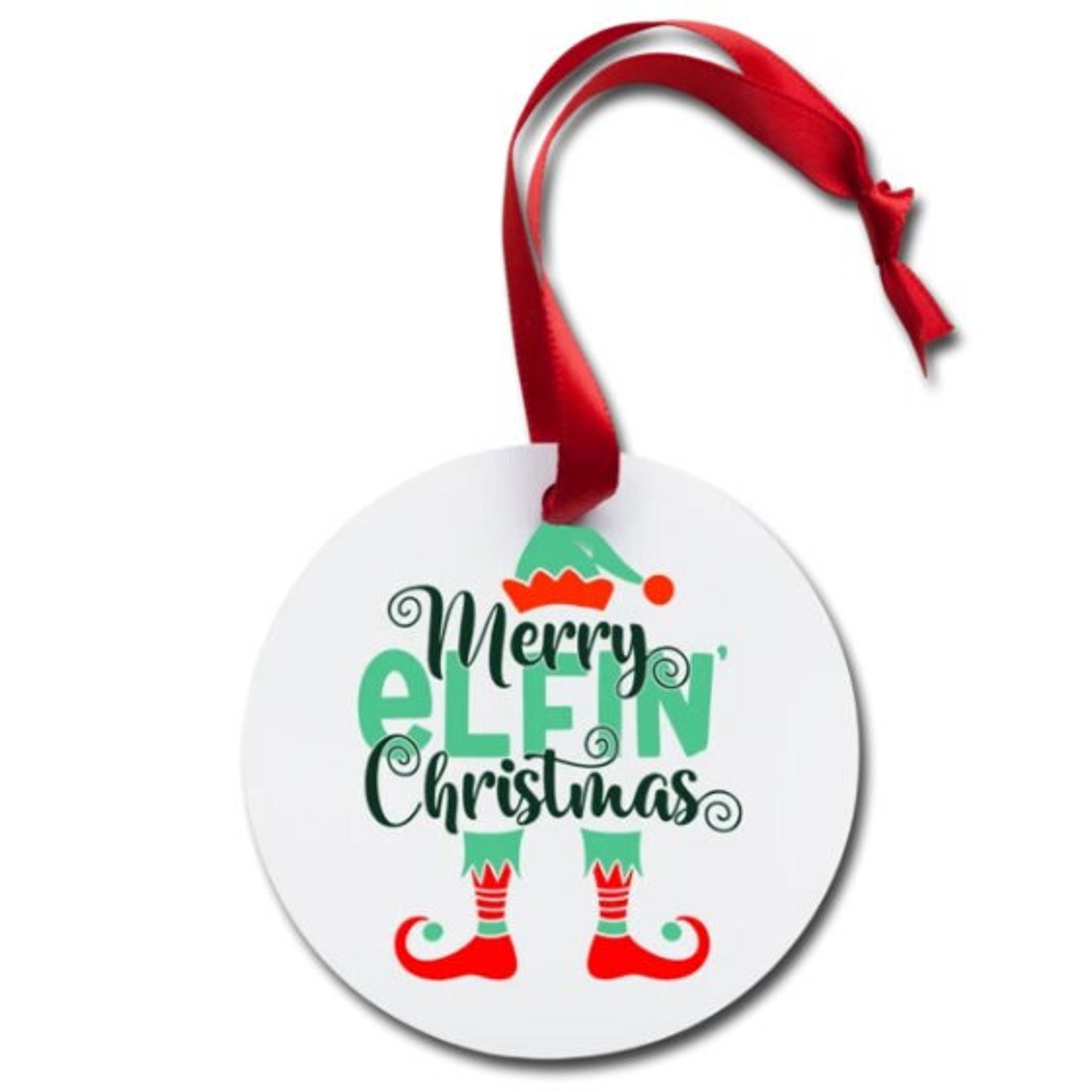 Merry Elfin Christmas Funny Elf Holiday Ornament Etsy