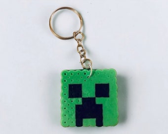 Zombie Perler Bead Keychain