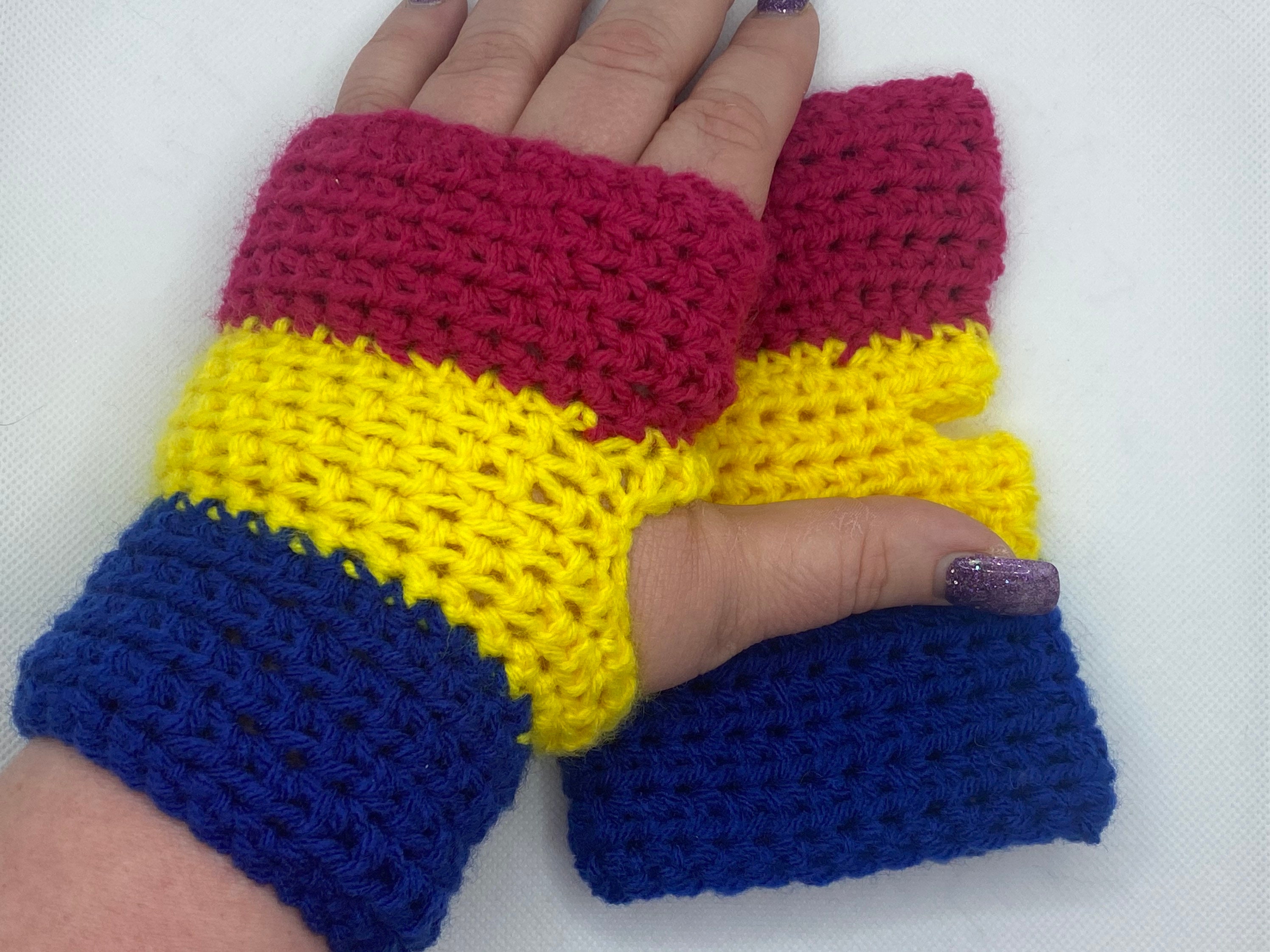 LGBTQ Pride Fingerless Gloves Transgenre Pansexual Etsy