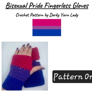 Bisexual Pride Fingerless Gloves - Crochet Pattern