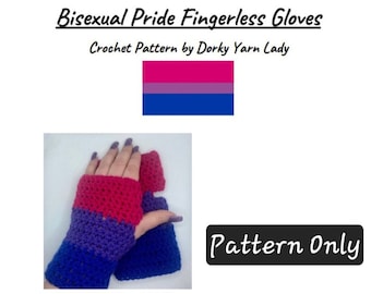 Bisexual Pride Fingerlose Handschuhe - Häkelanleitung