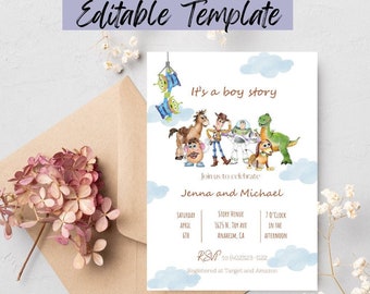 It’s a Boy Story Baby Shower Invitation, Toy Story Digital and Printable Invite