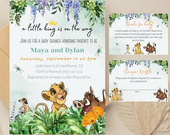 Lion King Baby Shower Invitation, Digital and Printable Invite