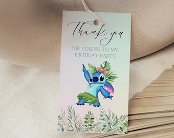 Stitch Birthday Thank You Tags, Printable Stitch thank you tags
