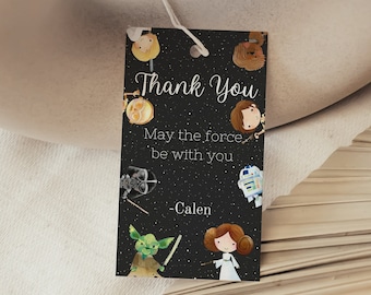 Star Wars Thank You Tag, Printable Thank You Tags, Star Wars Birthday Decor, Star Wars Baby Shower