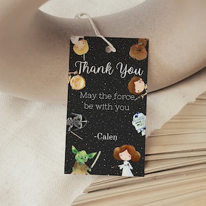Star Wars Thank You Tag, Printable Thank You Tags, Star Wars Birthday Decor, Star Wars Baby Shower