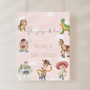 Jessie, Woody, Buzz, and Bullseye Welcome Poster, Digital Template, Printable Welcome Sign, Toy Story Welcome Sign