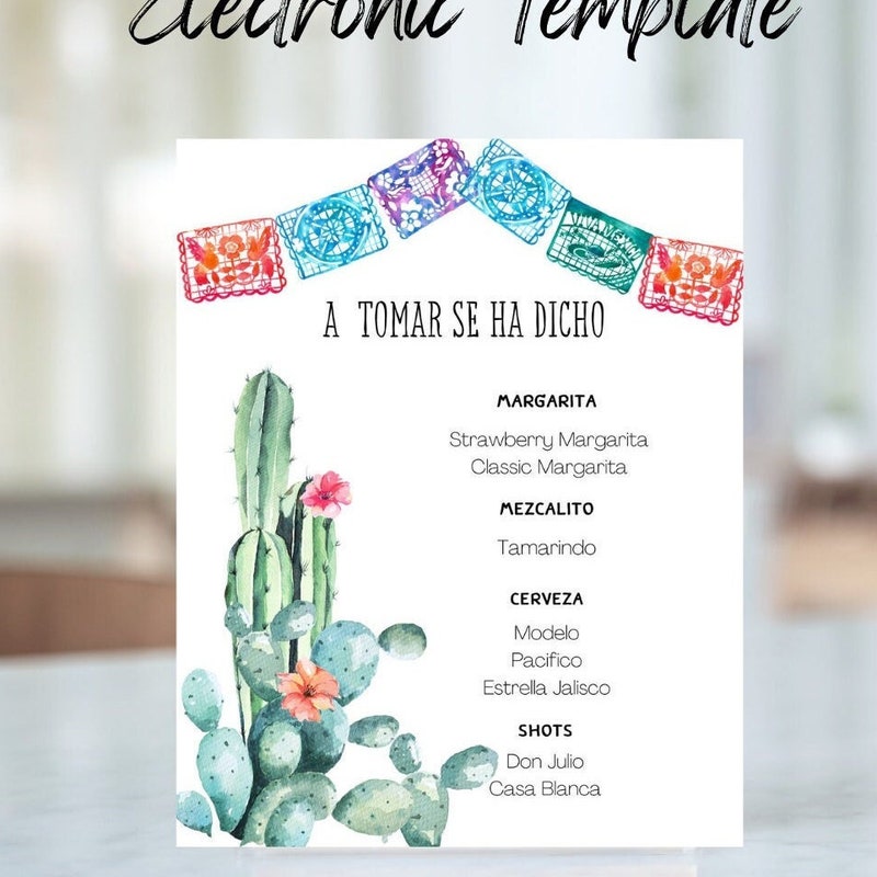 Taco Bar Menu - Etsy