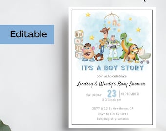 It’s a Boy Story Baby Shower Invitation, Toy Story Digital and Printable Invite