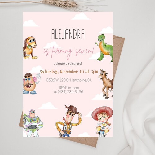 Toy Story Birthday Toy Story Printable Birthday Invitation Etsy