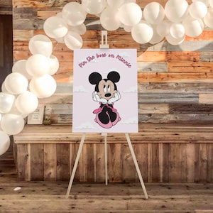 Digital Minnie Mouse and Mickey Party Games, Minnie Poster, Printable Pin the Bow on Minnie Game ...