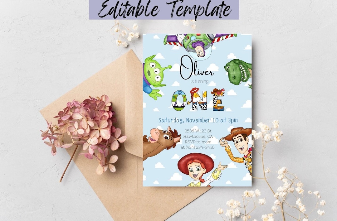 Toy Story Birthday Invitation, Digital and Printable Toy Story Invite