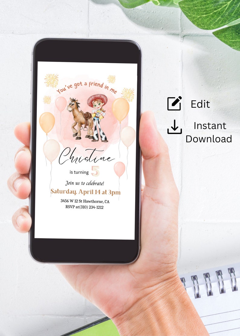 Jessie and Bullseye Birthday Invitation Digital and Printable - Etsy