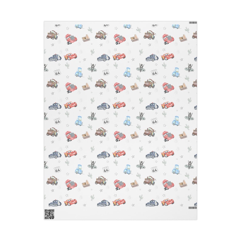 Cars Wrapping Paper, Lightning McQueen and Friends Gift Wrapping Paper, Christmas Wrapping Paper image 4